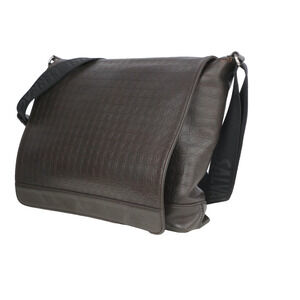 Mens Salvatore Ferragamo Gamma Messenger Bag Logo Embossed Leather Gancin